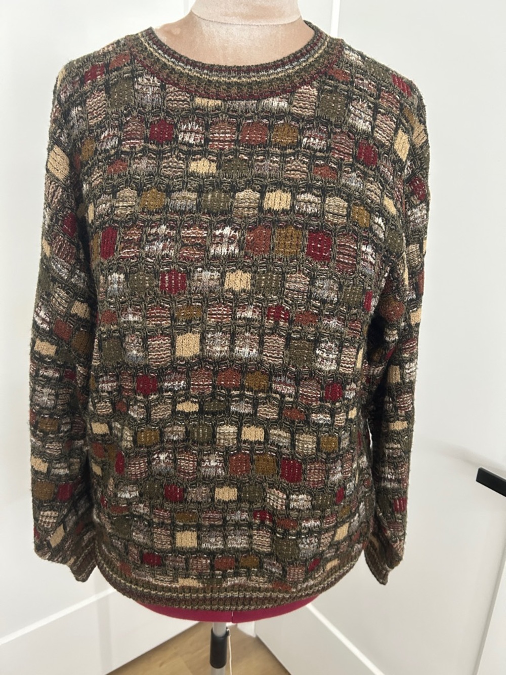 Vintage 80’s Geometric Weave Sweater by Prestige |Size Medium - Picture 1 of 14